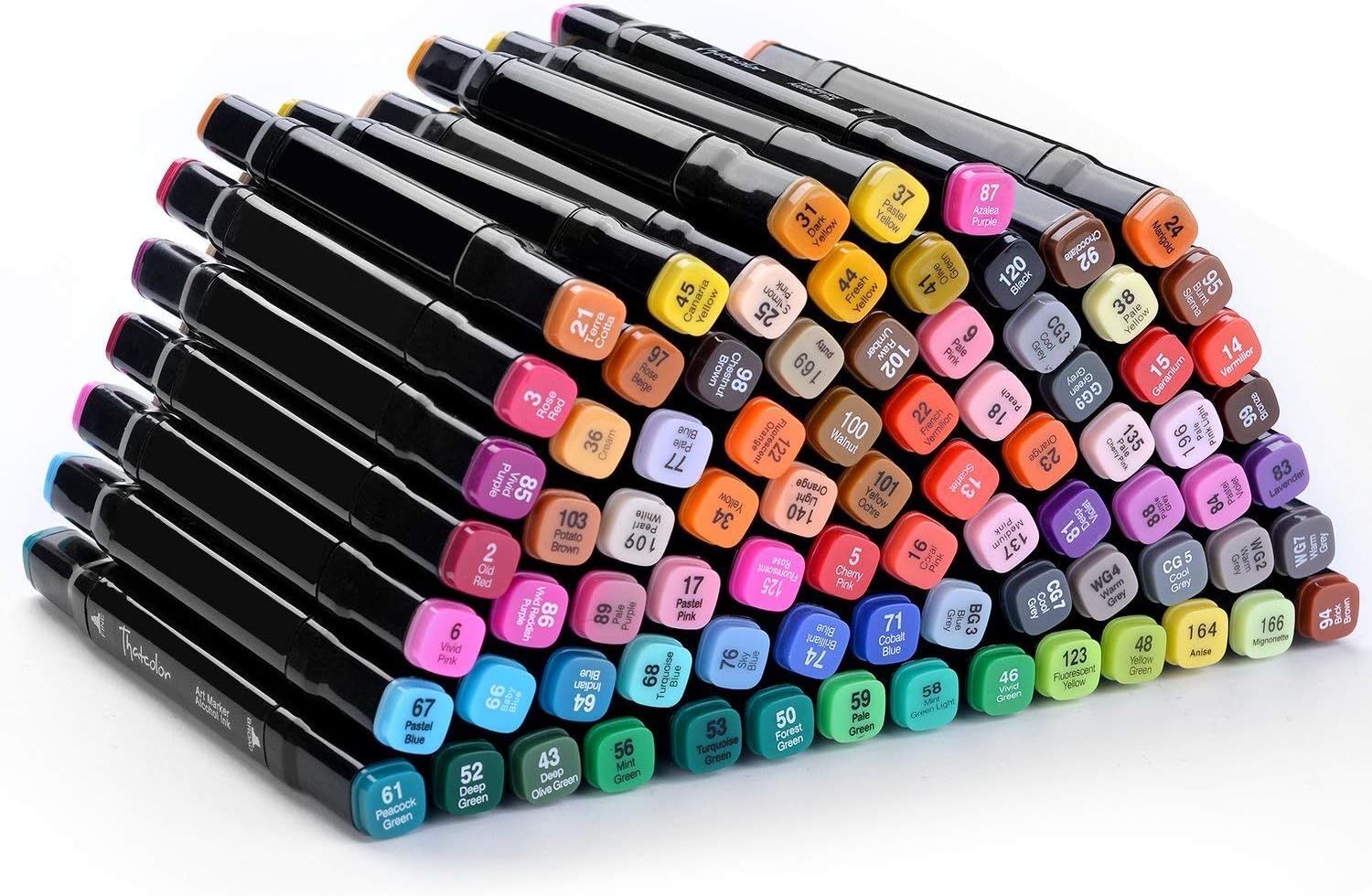 COUTUDI Art Drawing Marker Pen –80 Colours Dual Tip Twin Marker Highlighter with the case for Anime Sketch Cartoon Drawing Colouring Doodling Underlining