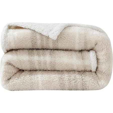 Amazon 毛布 フランネル シープボア シングル 厚手 ブランケット あたたかい マイクロファイバー 吸湿発熱 静電気防止 防臭 掛毛布 掛け布団 冬 冬用 もこもこひざ掛け おしゃれ 140 0cm ベージュ ブランケット 毛布 オンライン通販