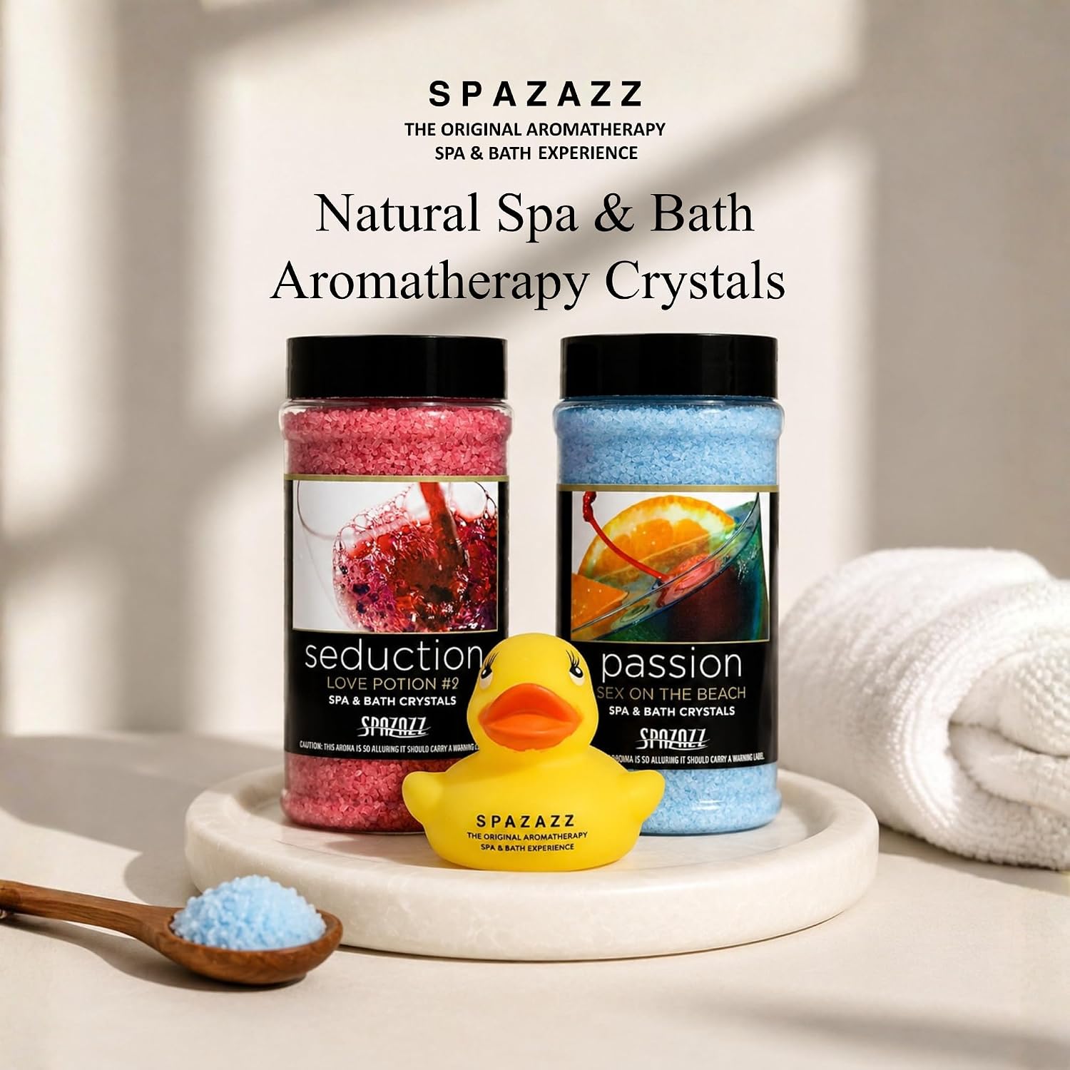 Spazazz Romantic Aromatherapy Hot Tub & Spa Salt Crystals with Rubber Duck