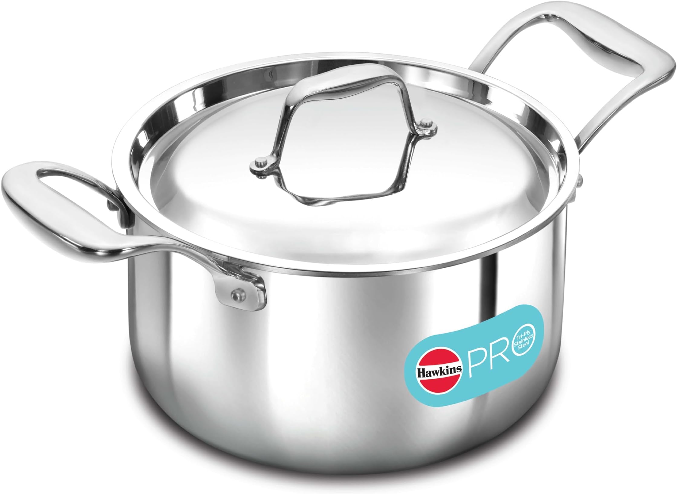 3 Litre Pro TriPly Stainless Steel Milk Pan with Stainless Steel Lid, Milk Pot, Sauce Pan, Silver (PSMP30S)