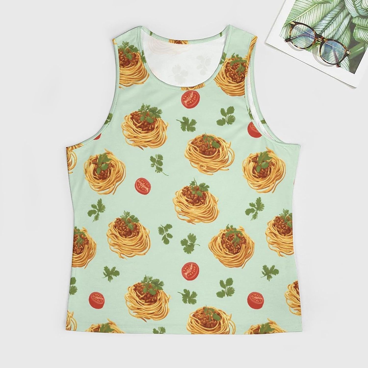 Spaghetti Pasta Noodles Men Tank Top Workout Shirt Muscle T Shirt 5XL