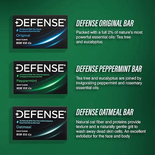 Miniatura 4 de Defense Soap Barra de menta de 42 onzas paquete de 2  Aceite de árbol de té de grado farmacéutico 100 natural y herbario fabricado en Estados Unidos