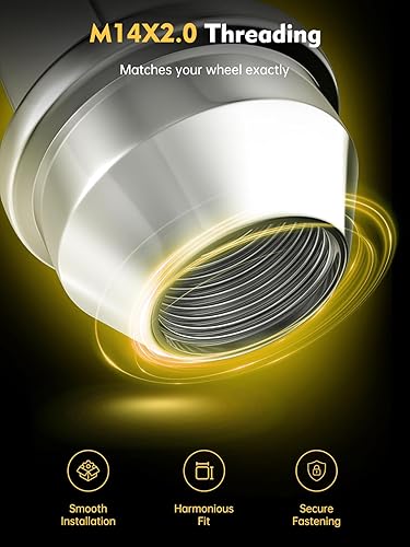 Vista 4 de MIKKUPPA Tuercas de llanta M14x2.0 – Repuesto para ruedas de fábrica Ford F150 Expedition Lincoln Navigator Factory 2003-2014 – 24 tuercas Plateado