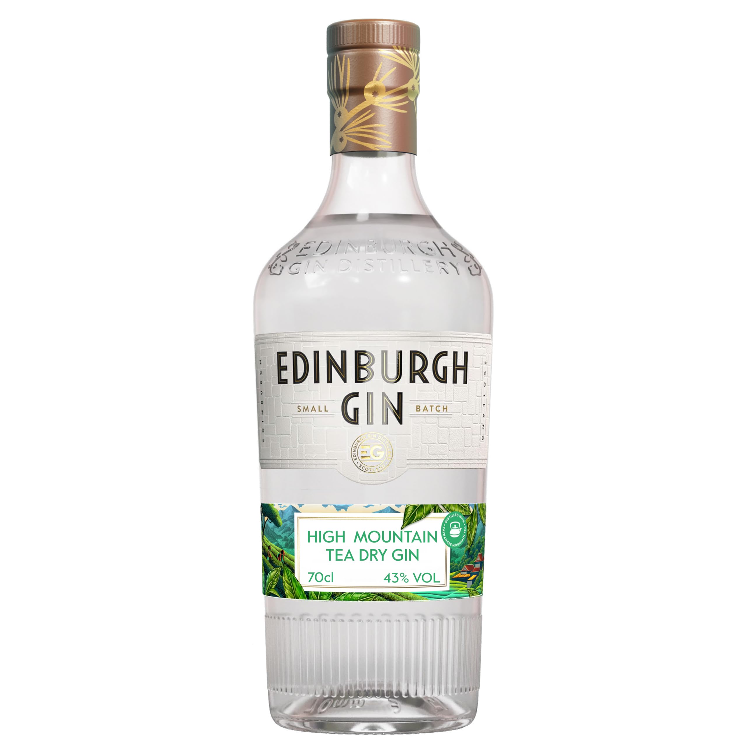 Edinburgh Gin High Mountain Tea Gin 70cl | 43% ABV | Distilled with Blend of Hand Picked High Mountain Tea Leaves | Sweet Floral Notes | A Beautiful Gift for Someone Special