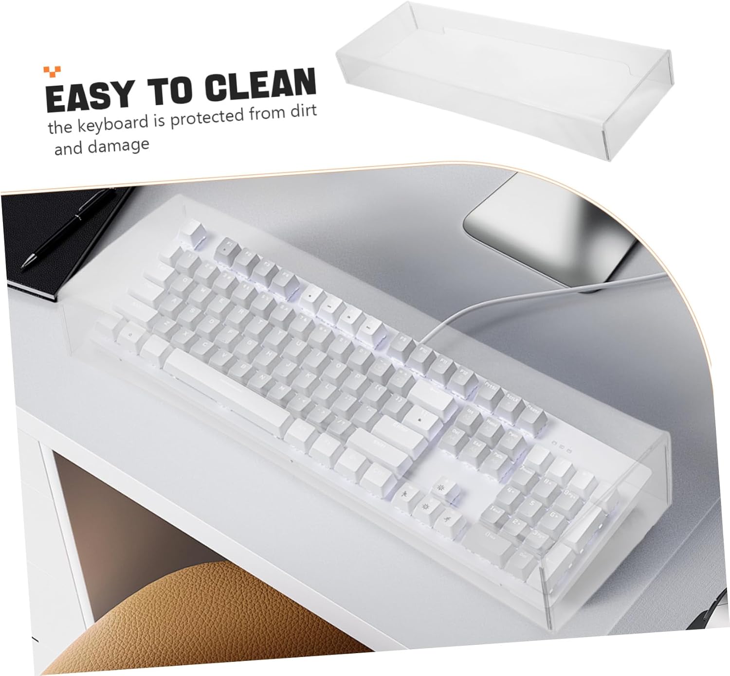 Acrylic Keyboard Cover Sturdy Layout for Desktop Scratch Protector View Easy to Clean