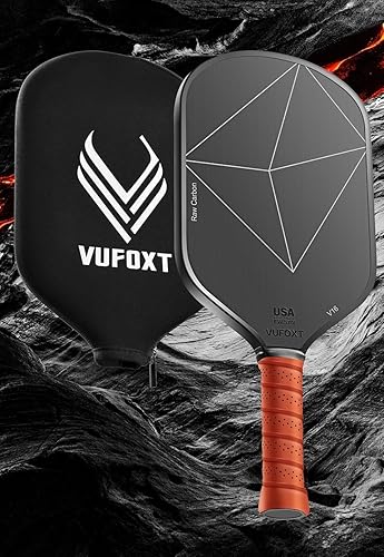 Paleta de pickleball, pala ligera de carbono crudo y superficie de fibra de vidrio con núcleo de panal de polipropileno de 0.555 pulgadas (0.551