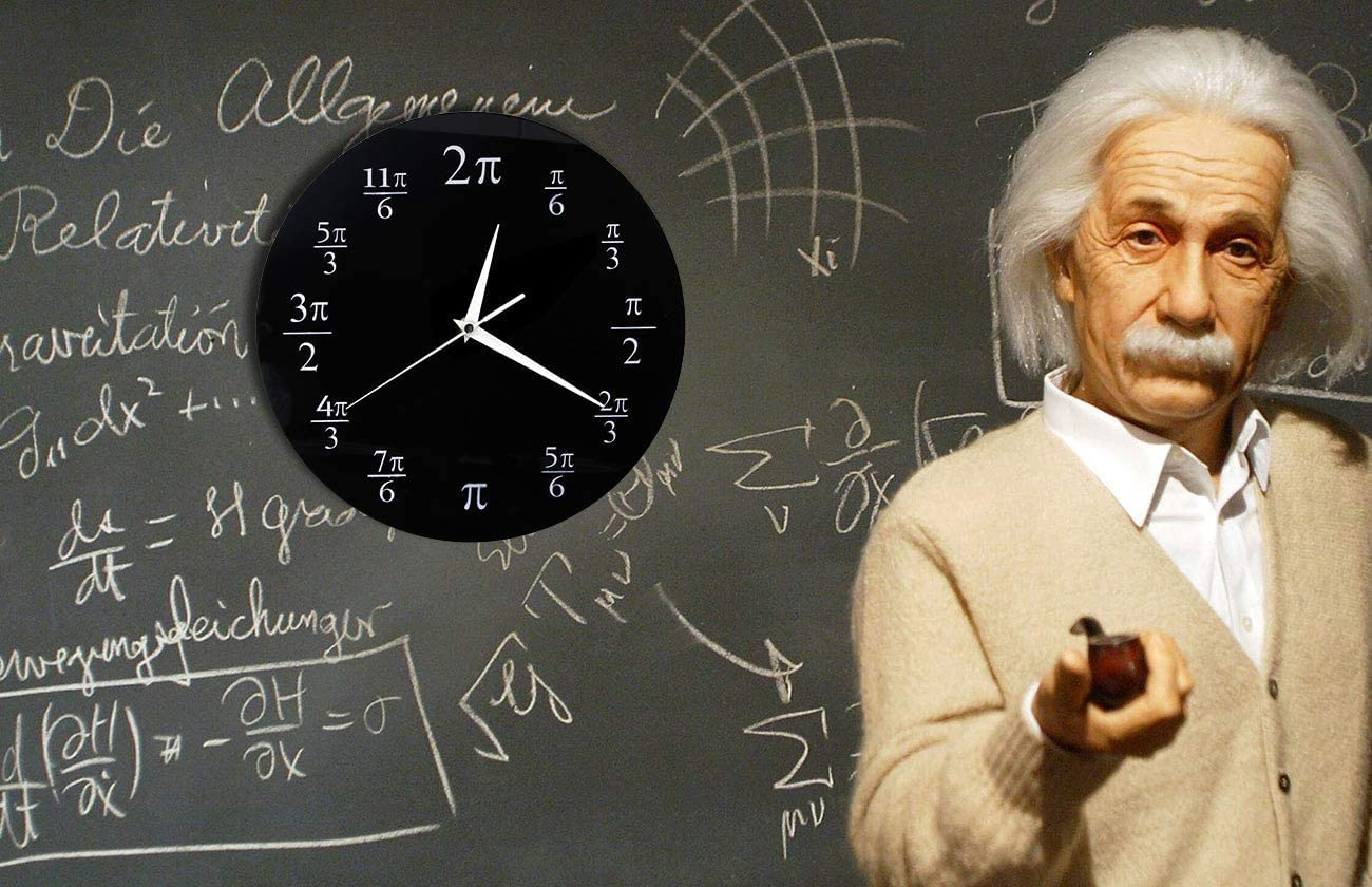 NABSTER Mathematicians Pi Wall Clock Mathematical for School Classroom Institution Tuition Center Wall Decor Black Acrylic Wall Clock Home Decor Math Gift for Teacher Student Scientist