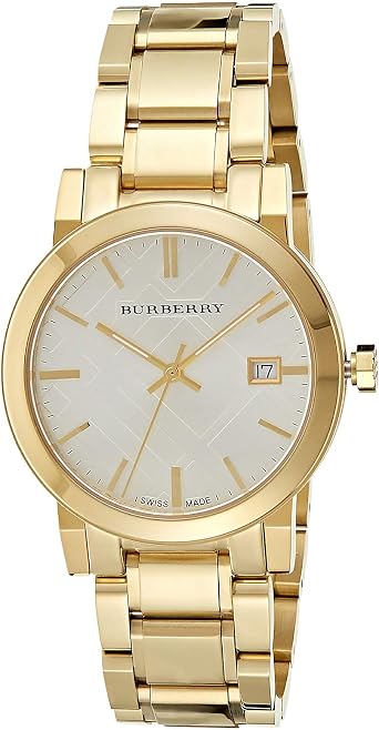 Burberry BU9003 Orologio da uomo svizzero in acciaio inossidabile placcato  oro ionico 38 mm : Amazon.it: Orologi