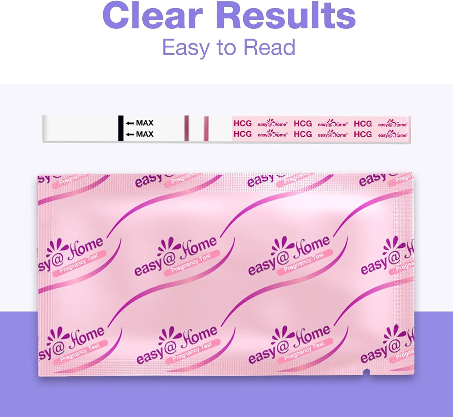 Easy@Home Pregnancy Test Strips: 100 Bulk Pregnancy Strips, Early Detection hCG Test Kit - Pruebas de Embarazo, Powered by Premom APP | 100 Pack