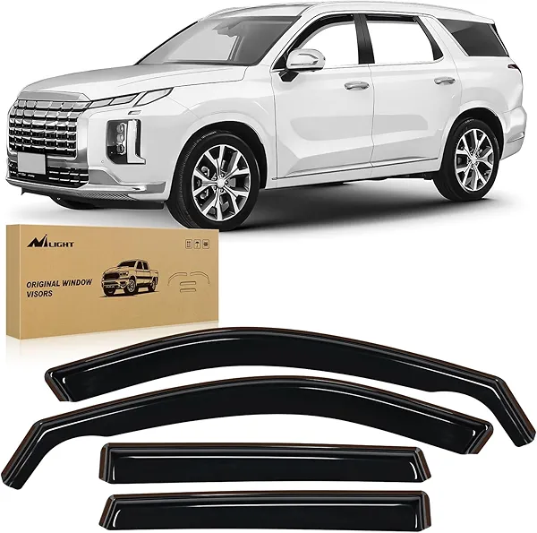Nilight Vent Window Visors for Hyundai Palisade 2021 2022 2023 2024, in-Channel Rain Guards, Original Window Deflectors-4PCS