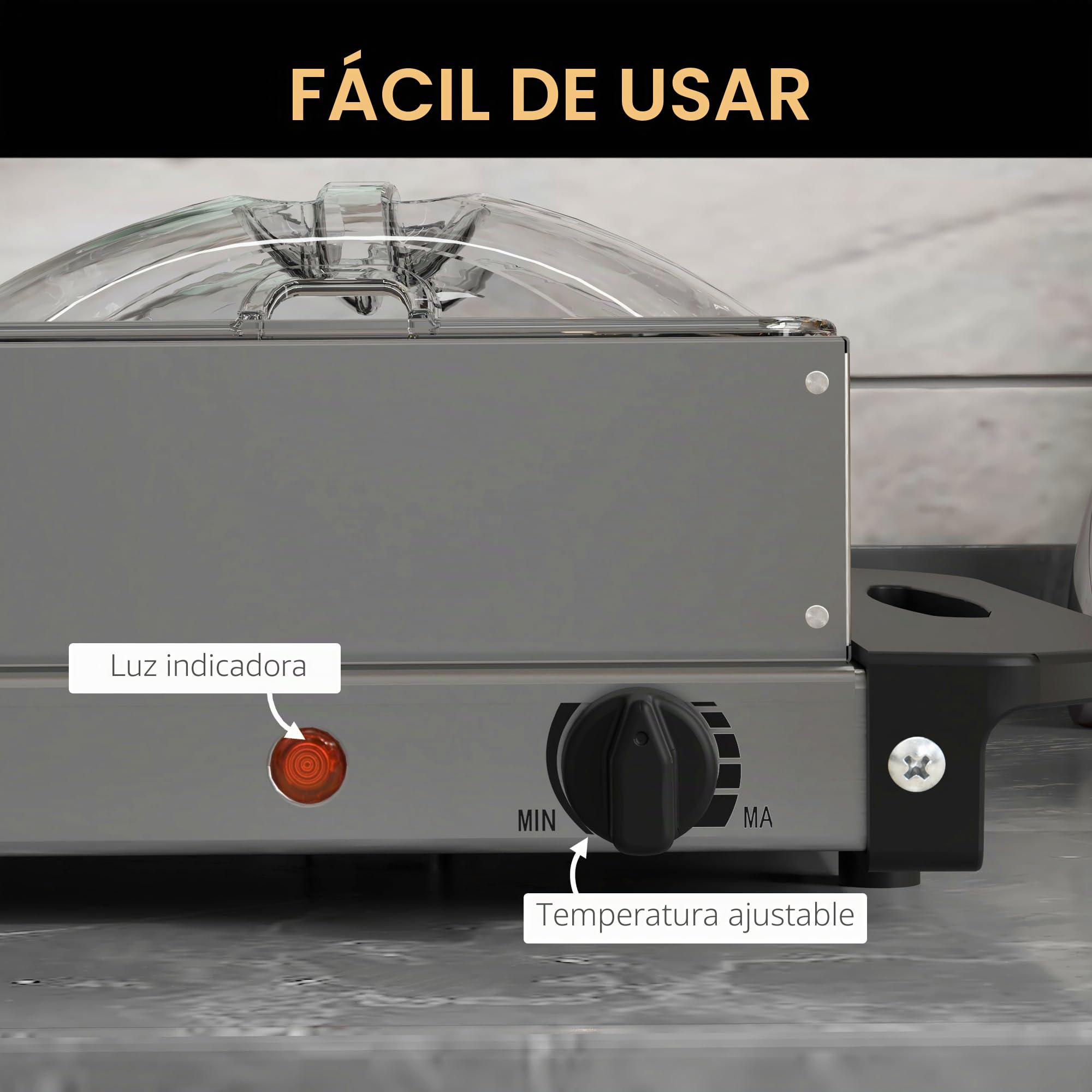 HOMCOM Calentador de Buffet 6.8L Placa caliente 300 Watt Calentador de alimentos de acero inoxidable con termostato ajustable Chafing dish for parties buffets family meals