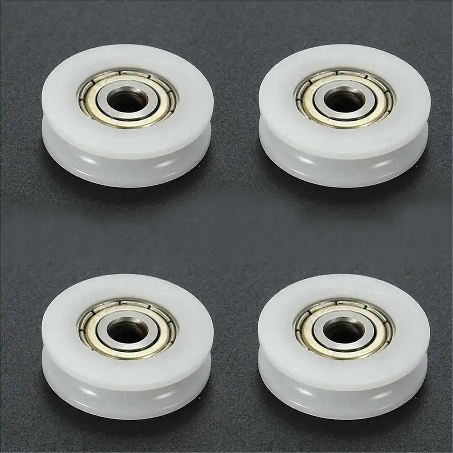 4pcs Wheel Roller U Groove Nylon Round Pulley Ball Bearing for Door Windows Shower Pulleys Drawer