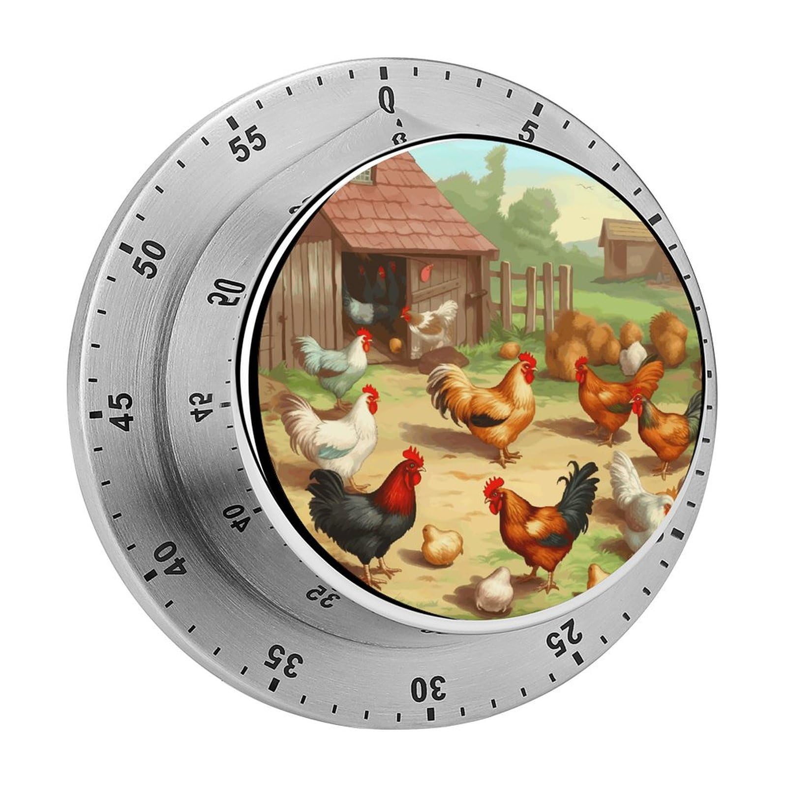 Roast Chicken Hen Farm Printed Waterproof Christmas Timer with Loud Alarm Outdoor Timer for Cooking Exercise Baking