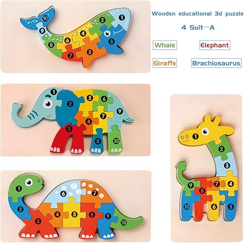 Miniatura 2 de Rompecabezas de madera para niños de 3 a 5 años, regalos ideales para niños, rompecabezas para niños pequeños de 1 a 3 años, juguetes educativos