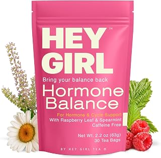 Hormone Balance for Women Tea with Spearmint, Red Raspberry Leaf, Chamomile, Ginger, Nettle - For PMS, PCOS, Perimenopause & Cycle Support - Herbal Hormonal Wellness Tea Bags