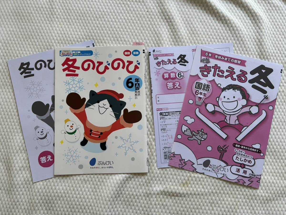 Amazon | 4357 小学6年生 冬のびのび 国語 算数 ぶんけい 解答付