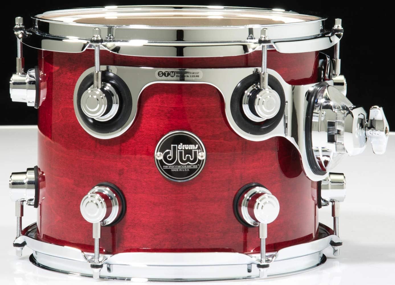 DW Performance Series Mounted Tom - 8 Inches X 10 Inches Cherry Stain Lacquer