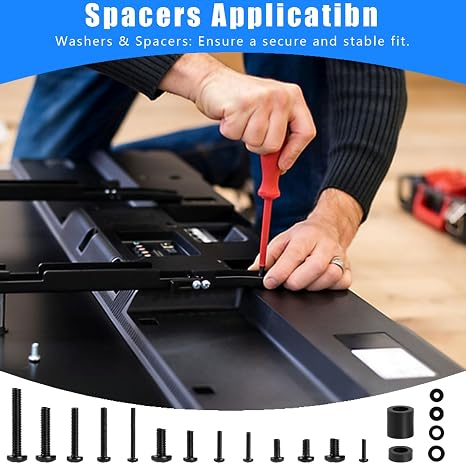 120PCS Universal TV Mounting Screw Kit - Compatible with M4, M5, M6, M8 VESA Screws for Most TV Stands and Mounts
