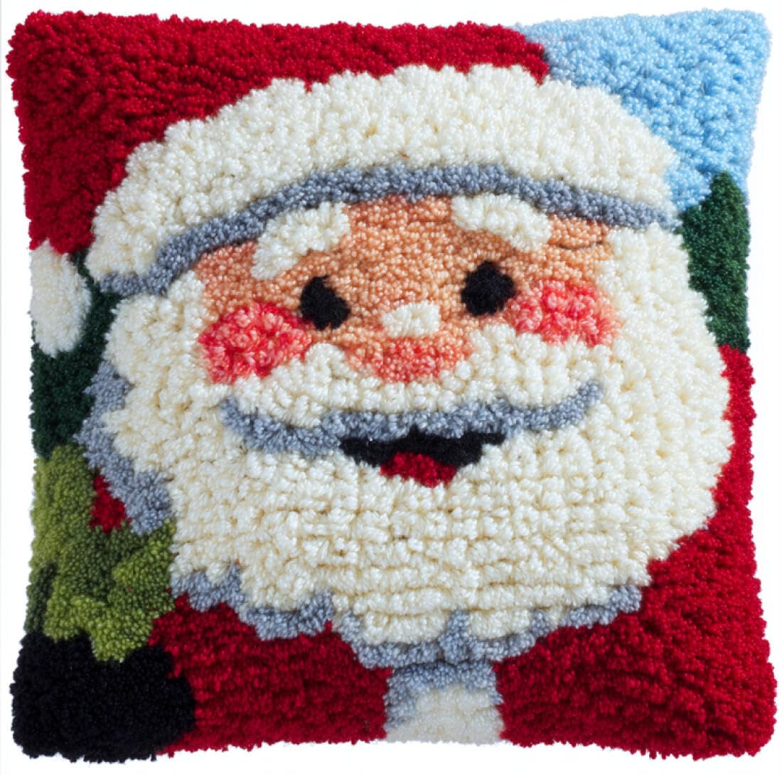 Kitquiver Latch Hook Cushion Kits Cartoon Characters Cushion Pillow Front Chunky Cross Stitch Kits DIY Embroidery Needlepoint Kit for Home Décor 17x17In