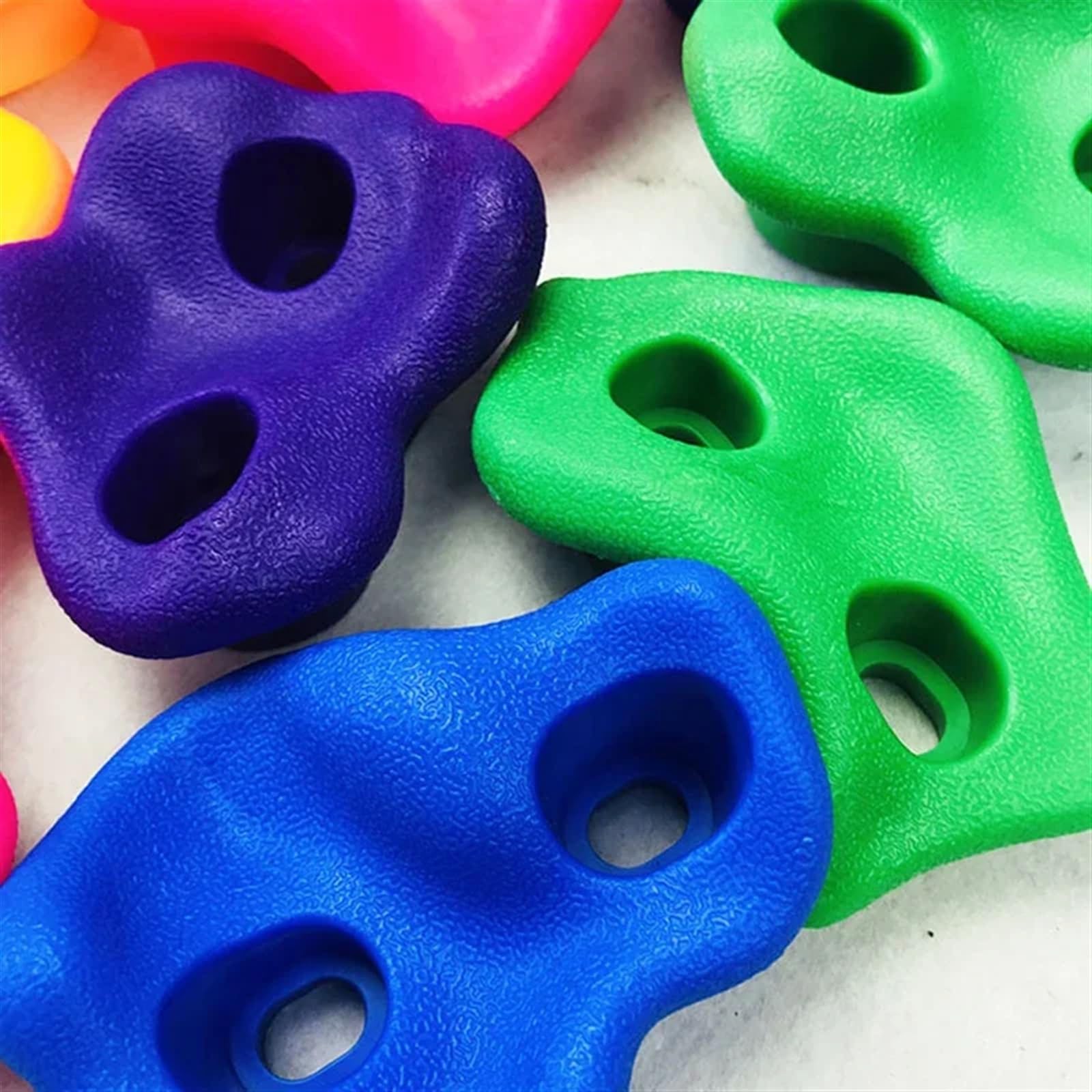 Puntos de Agarre para rocódromos. Muro de Escalada en Roca for Juegos, Pared Madera, Patio al Aire Libre, Juego for Soporte Marco(Colorful 10pcs No Screw)