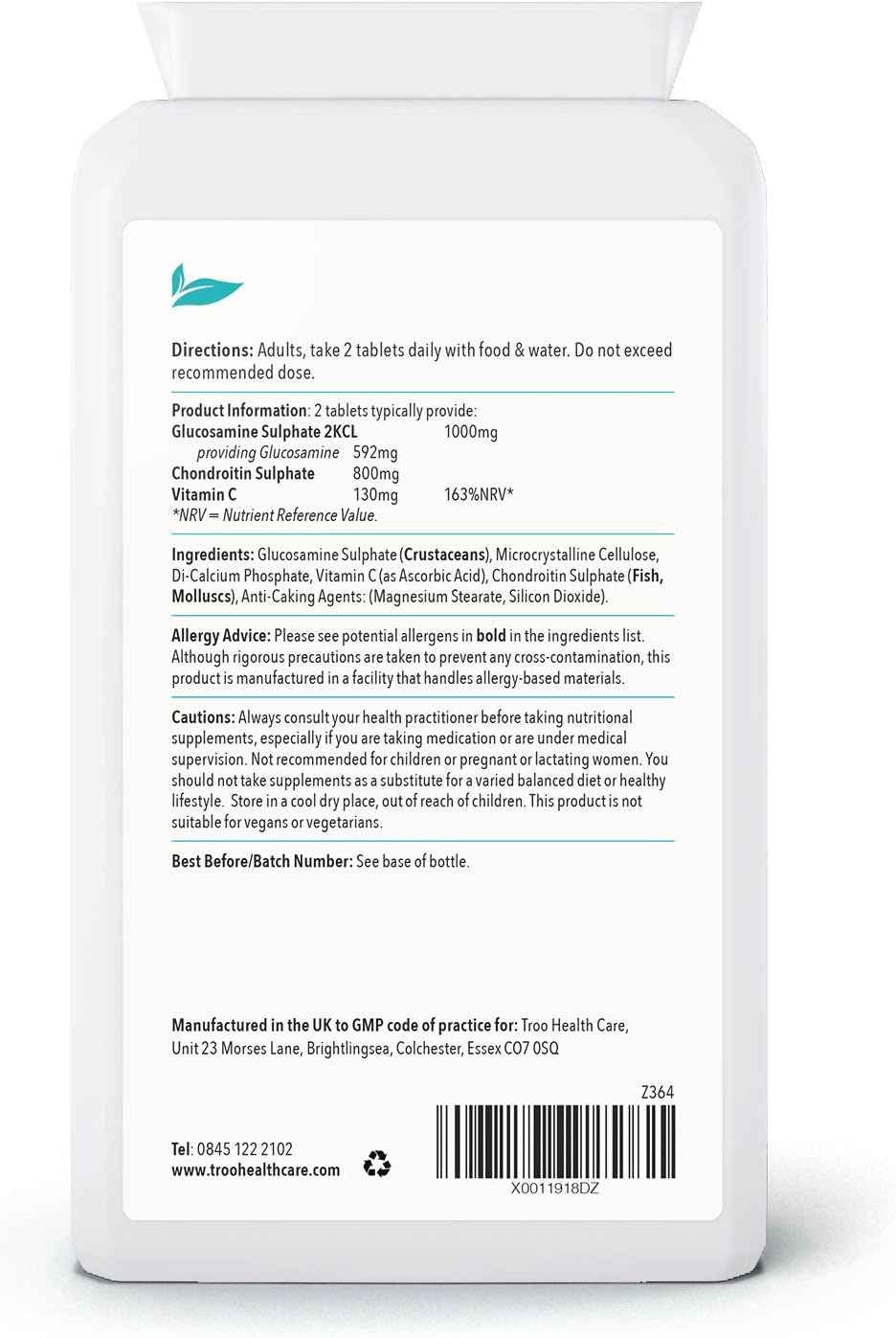 Troo Health Care Glucosamine Chondrotin Complex with Vitamin C, 180 Tablets - Image 3
