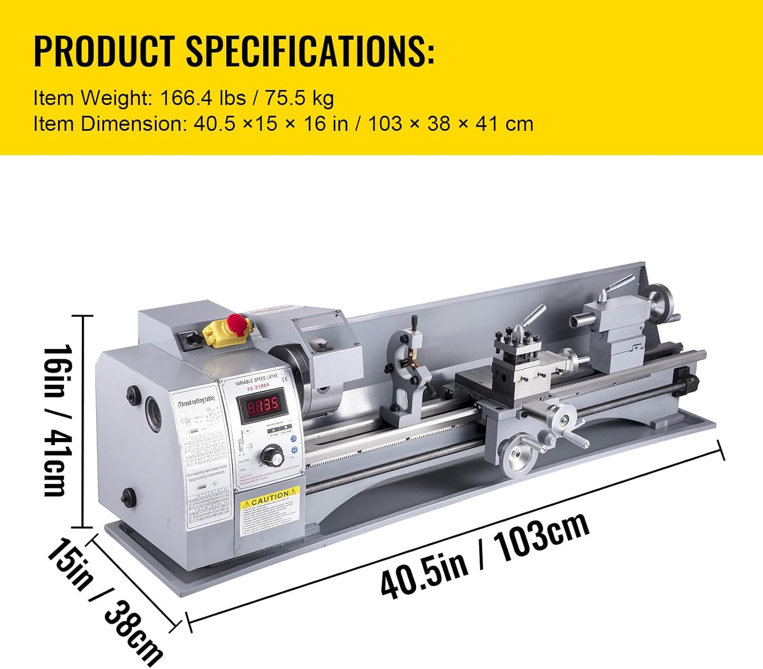 Happybuy 210x720 Metal Lathe, 2500 RPM Variable Speed, 750W Precision Mini Lathe with Brushless Motor, Milling Machine for Metal Turning