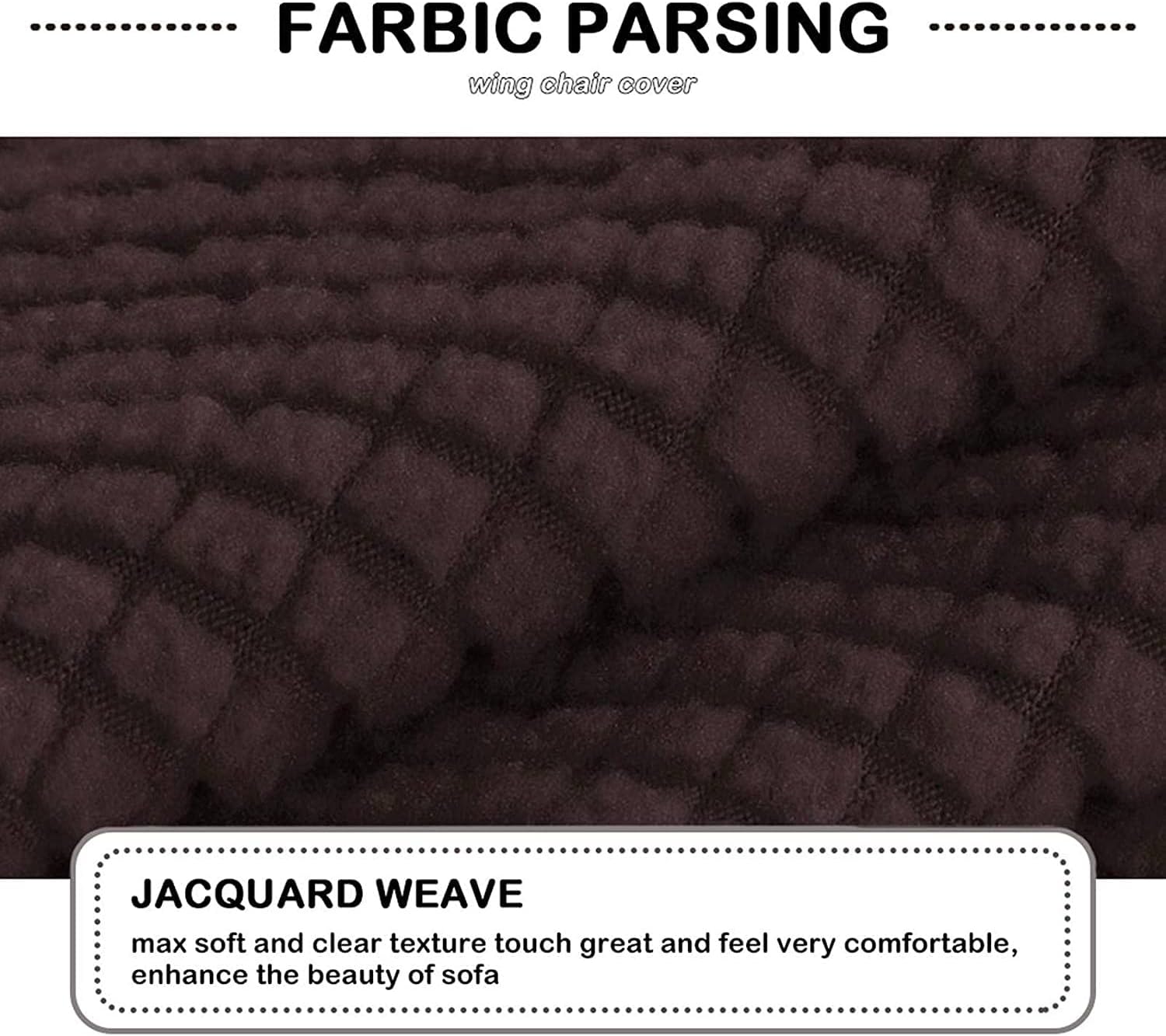 Konsilsa Rectangle Ottoman Covers,Soft Spandex Jacquard Ottoman Slipcover Footstool Covers Storage with Elastic Bottom for Living Room (Color : Brown, Size : X-Large)