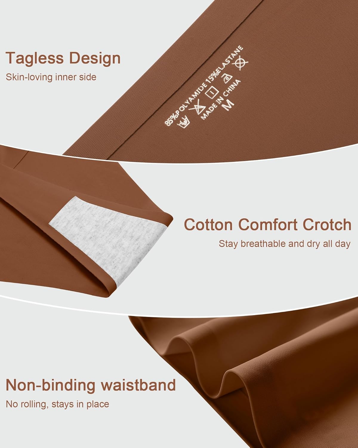 High Waisted Thongs Underwear for Women Seamless No Show Panties Soft Tagless High Cut Ladies Thong 6 Pack - Image 5