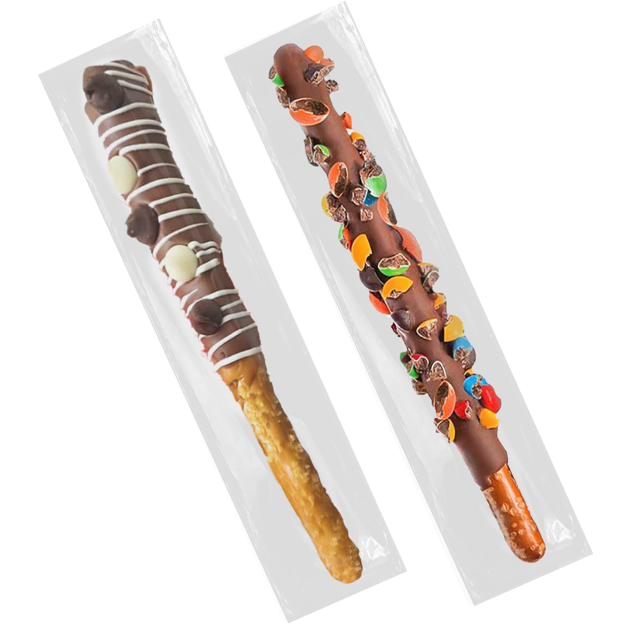 200 Pcs Self Sealing Cellophane Bags: 2x10 Inches Clear Pretzel Rod Resealable Pretzels Individual Bags for Packaging ICY Candy Treat Popsicle Cookies