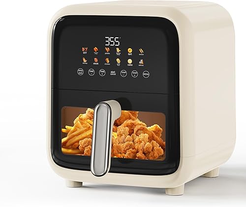 Fullwill Freidora de aire con ventana visible, 7.5 cuartos de galón, freidora de aire multifunción 12 en 1, asar, hornear, deshidratar, papas