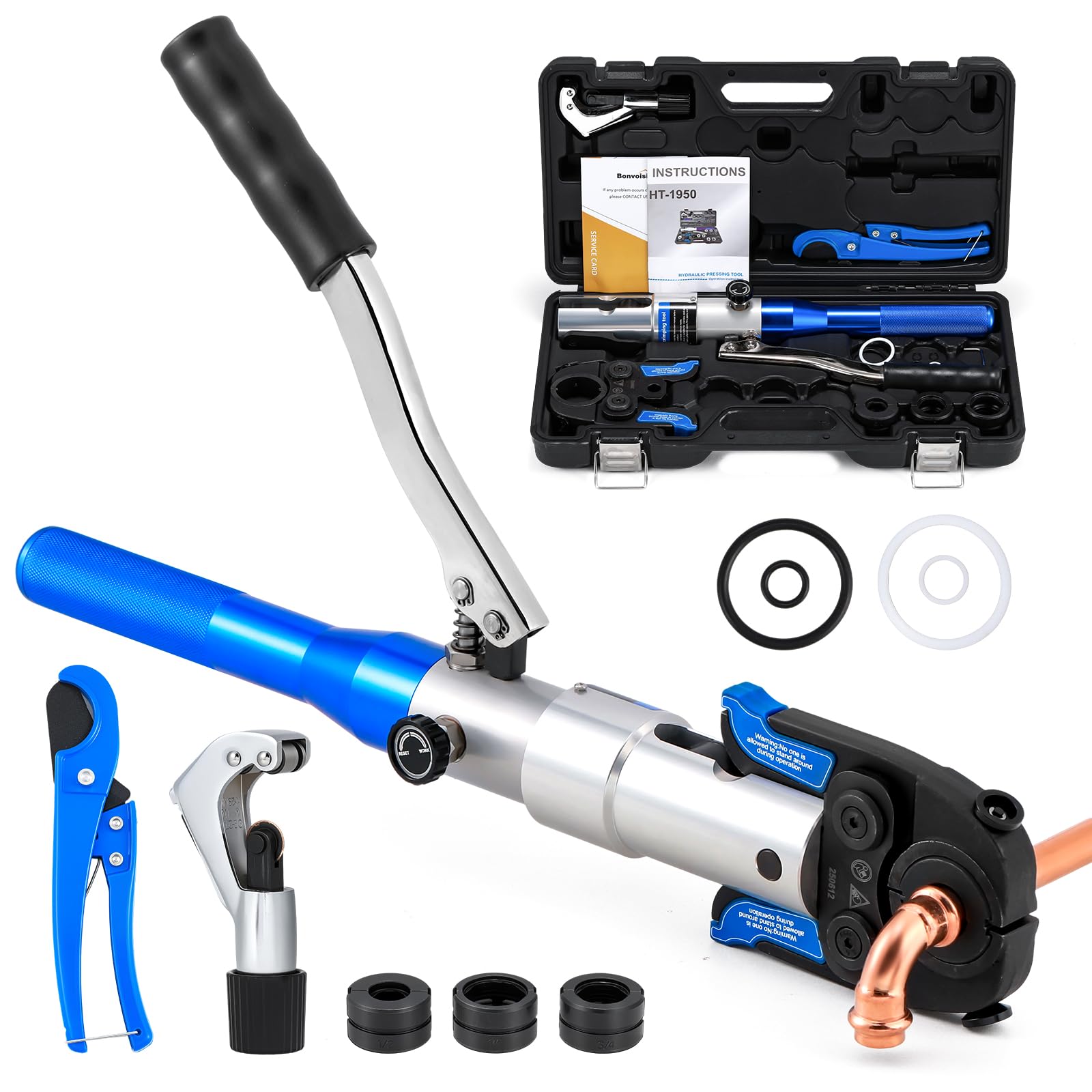 Outil de sertissage hydraulique avec mâchoires pour raccordement étanche de tubes en acier