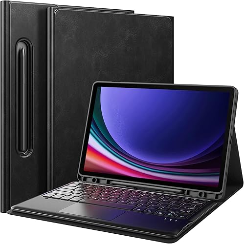 MoKo Funda con teclado para Galaxy Tab S9 Plus con teclado, Samsung Galaxy Tab S9+ 12.4 pulgadas modelo 2023 (SM-X810SM-X816BSM-X818U) con soporte