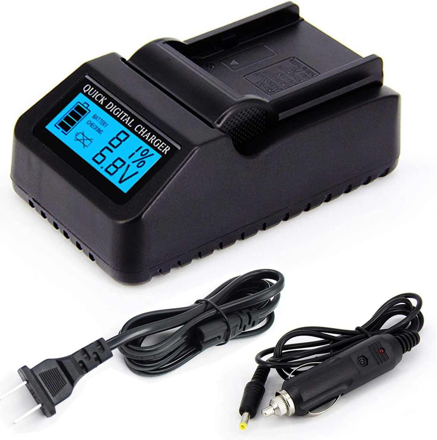 LCD Quick Battery Charger for JVC Everio GZ-E100, GZ-E100A, GZ-E100AU, GZ-E100AUS Full HD Memory Camcorder