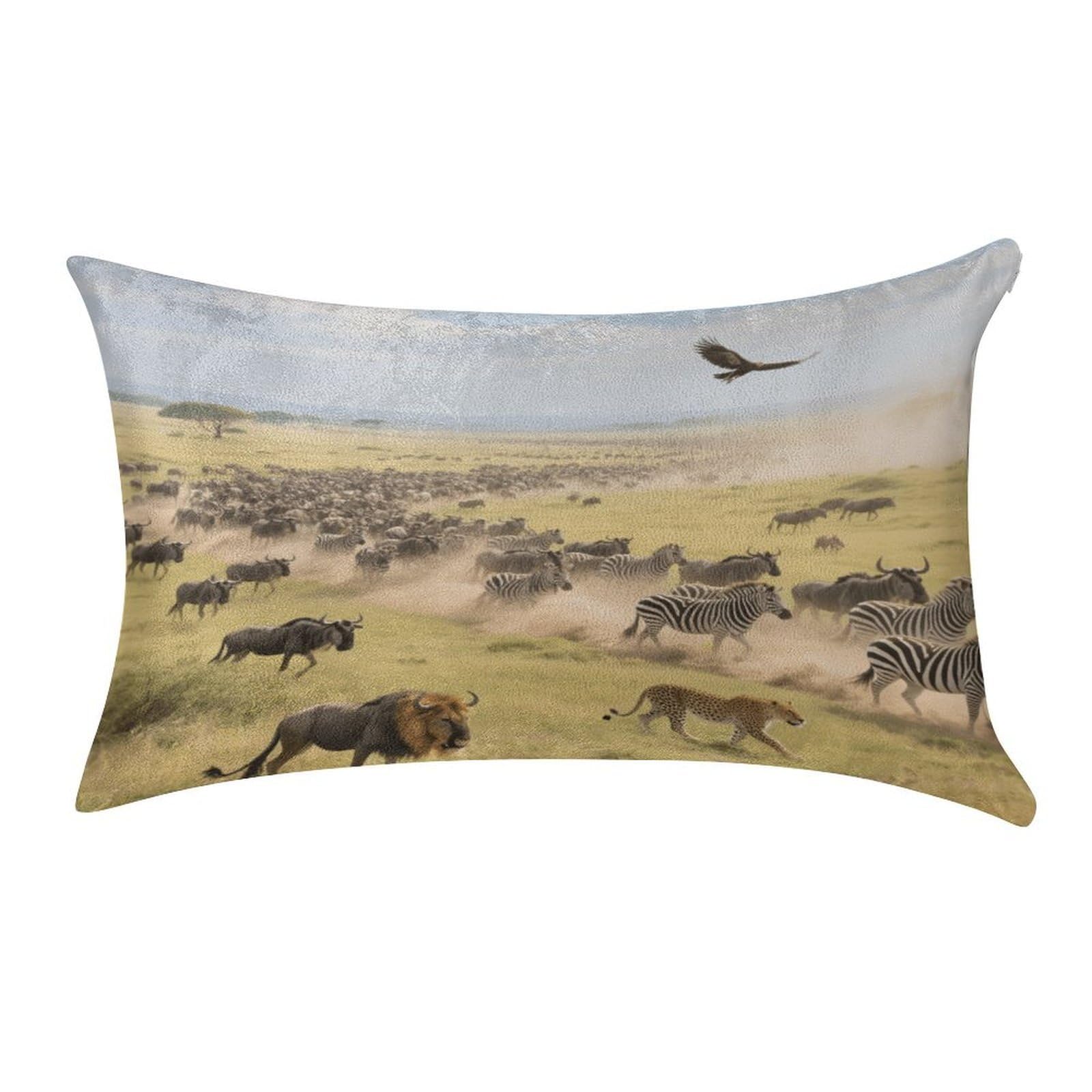 Fekiloot Style Grassland Animal Migration Pillow Covers Home Decor Pillow Cases