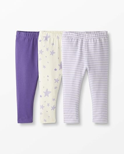 Moon and Back by Hanna Andersson Baby Girls' Organic Cotton Legging, Pack of 3