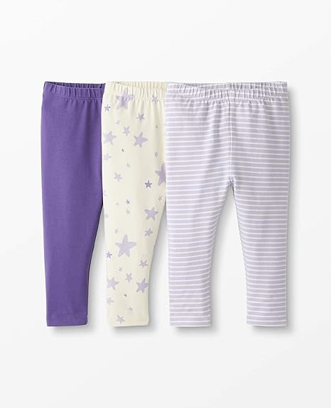 Moon and Back by Hanna Andersson Baby Girls' Organic Cotton Legging, Pack of 3