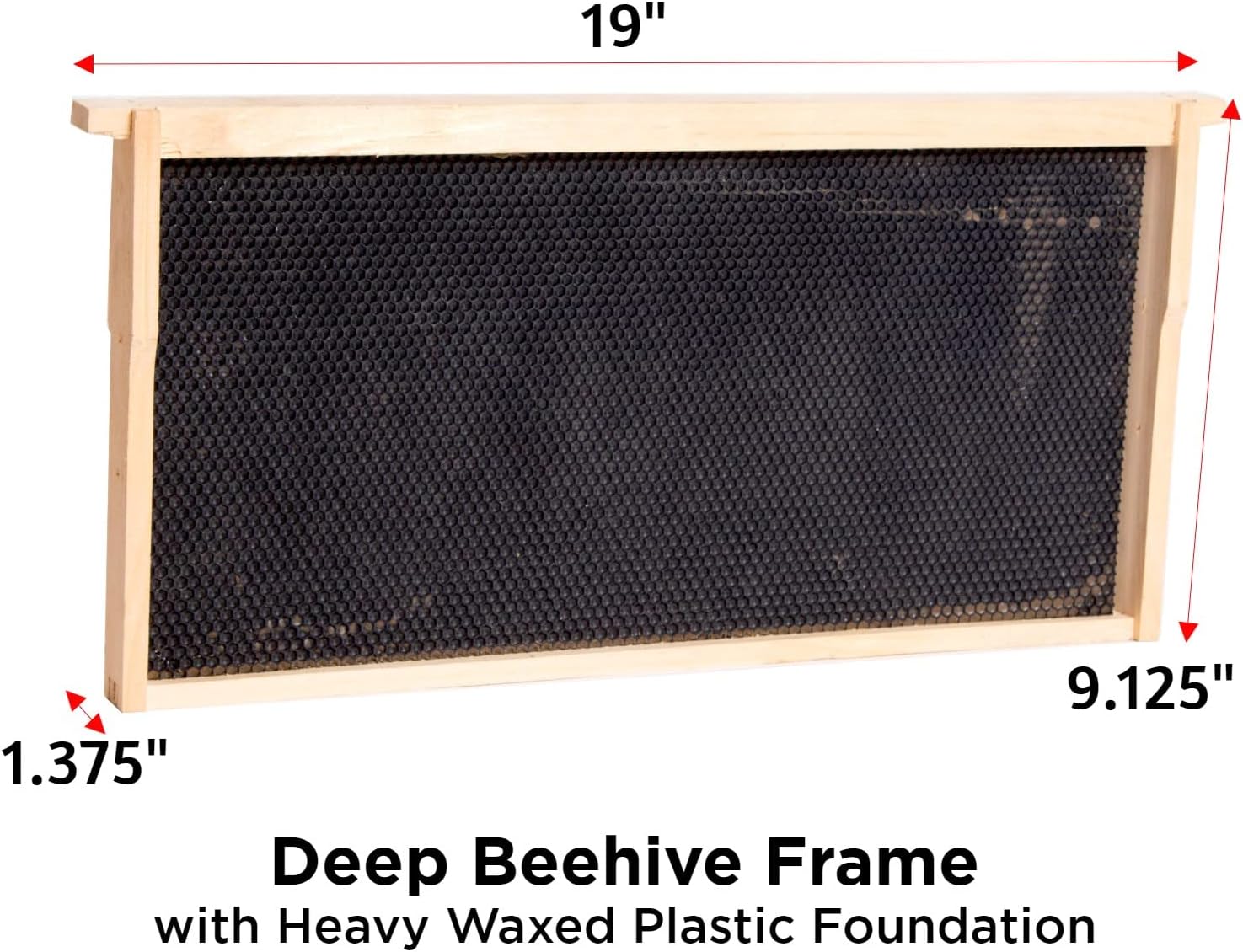 Stoney Acres Beekeeping Beehive Frame, Waxed Plastic Foundation, Deep Assembled, Honey Bee Hive, Amish Made, Set of 10