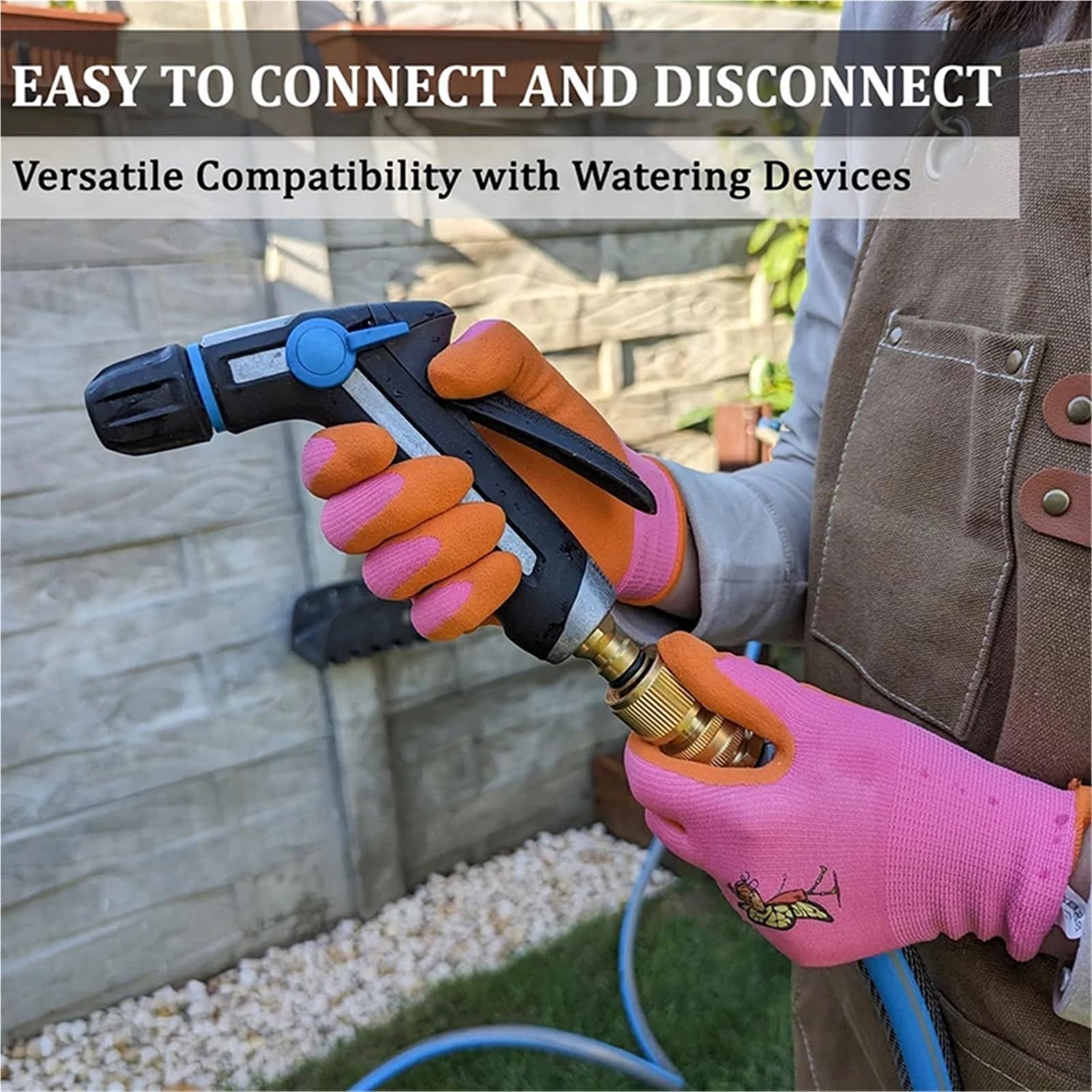 Brass Heavy Duty Water Hose Quick Fittings Quick Release Hose Connector, Fit for 3/4" Gardening Hoses(4 Set ())