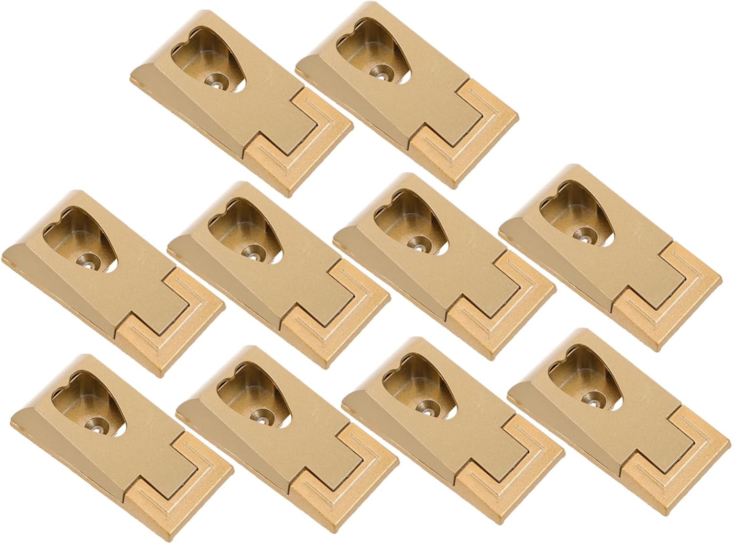 POPETPOP Closet Rod Brackets Expand Storage in Golden Color Heart Shaped 10pcs Heavy Duty Zinc Alloy and Abs Material, Closet Rod Holders with Elegant for Bedroom Wardrobe Storage Space