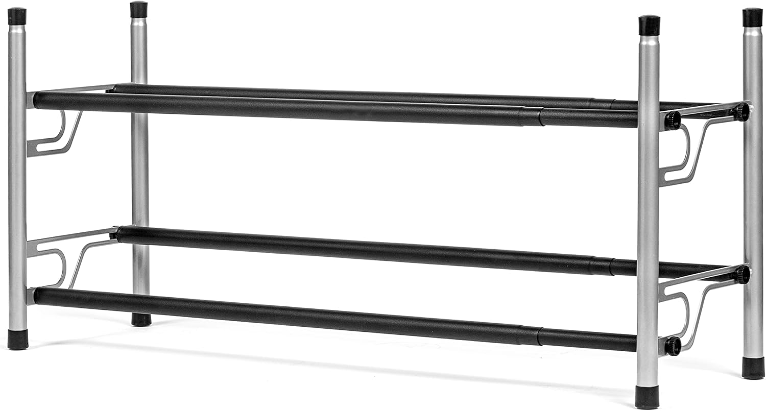 USTECH 2 Tier Adjustable, Expandable Shoe Rack Storage Organizer