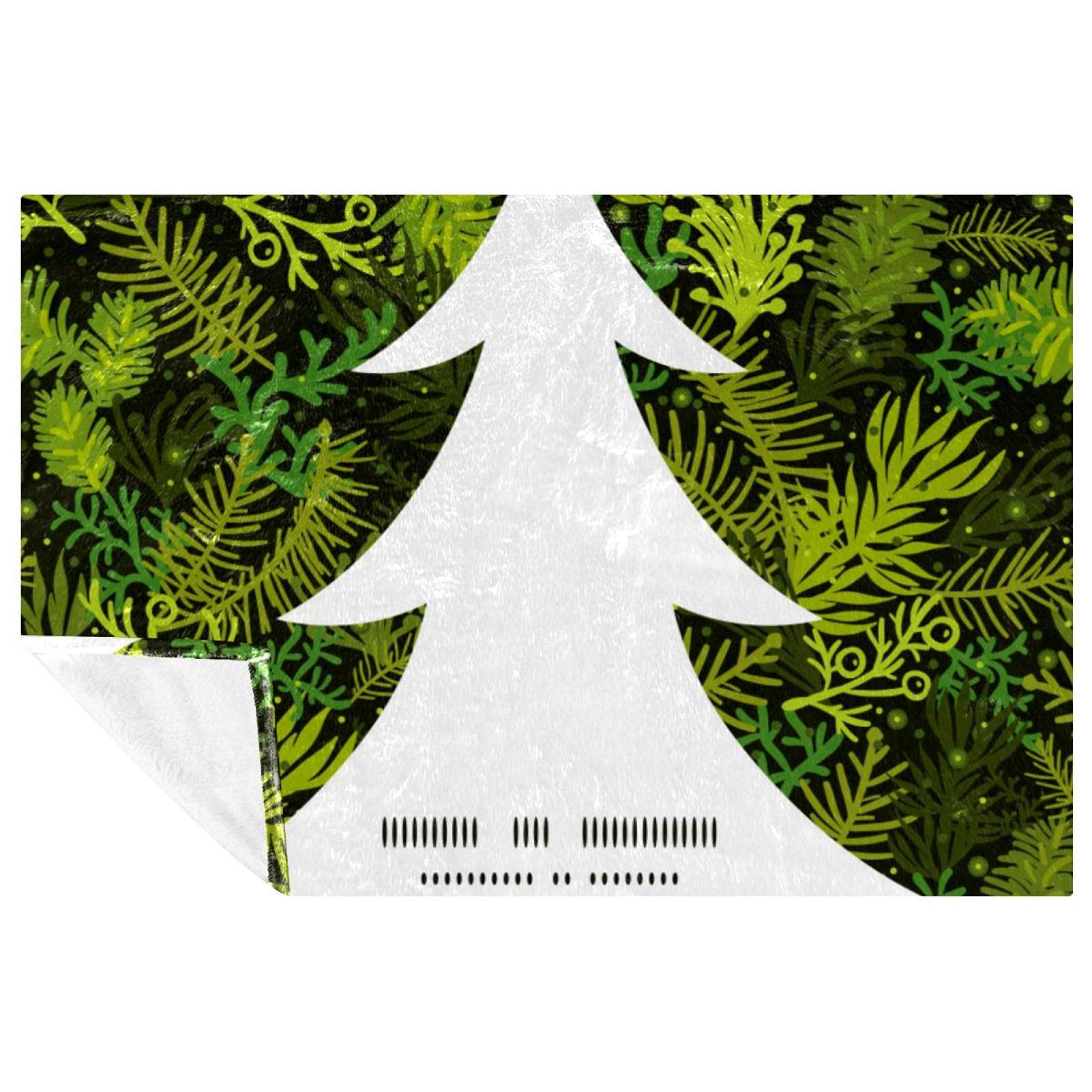 Couverture douce et chaude motif arbre de Noël 150x100 cm pour plaid de lit et pique-nique