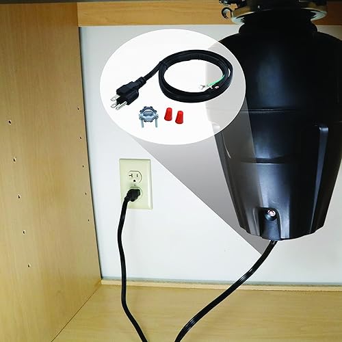 Miniatura 2 de Danco 12010 Kit de instalación de cable de alimentación para eliminación de basura, color negro