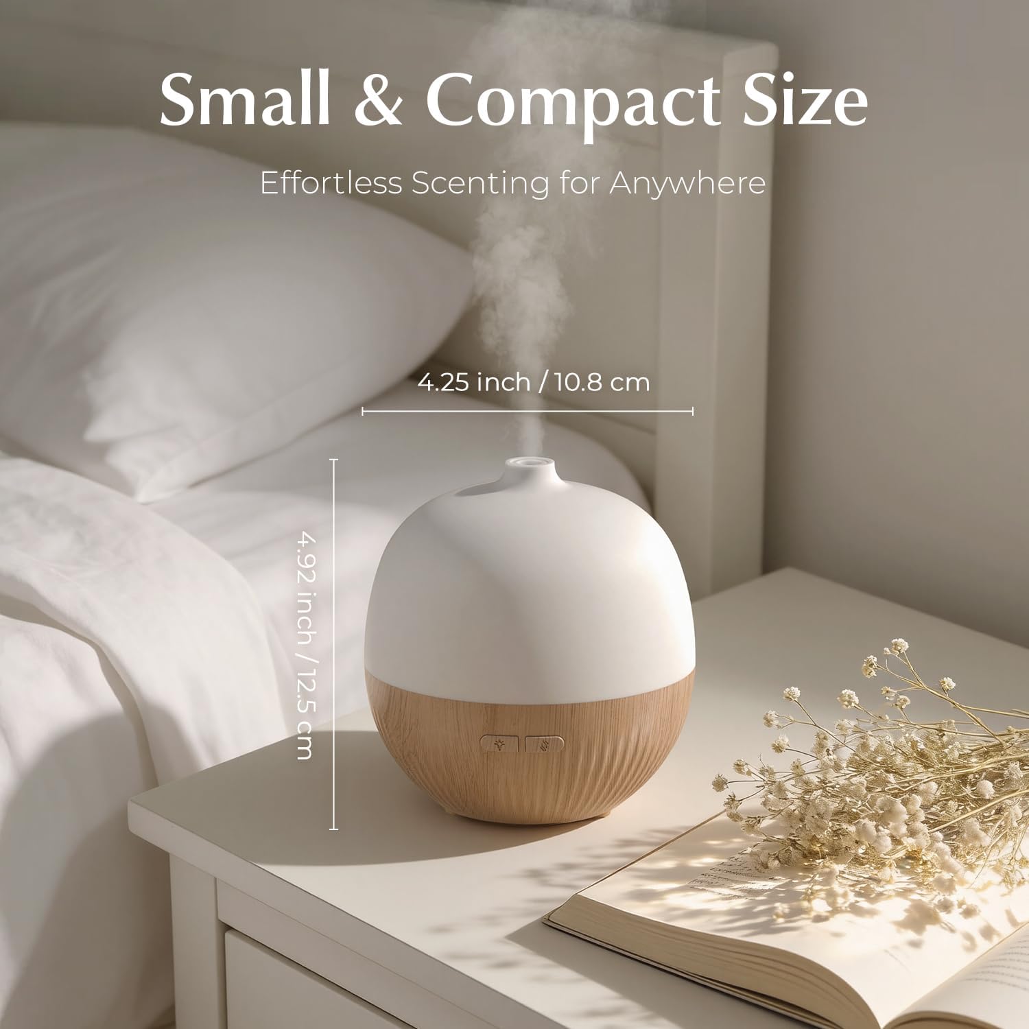 ARVIDSSON Essential Oil Diffuser, 100ml Small Aromatherapy Diffuser with Mood Light, Ultrasonic Oil Diffusers for Home, Mini Diffuser for Essential Oils, Gift for Women - Image 4