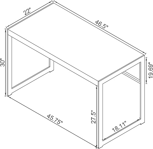 Miniatura 3 de Coaster Home Furnishings Estrella - Madera de ingeniería - Escritorio de 47 pulgadas con estilo granja, patas de metal metálico y parte superior