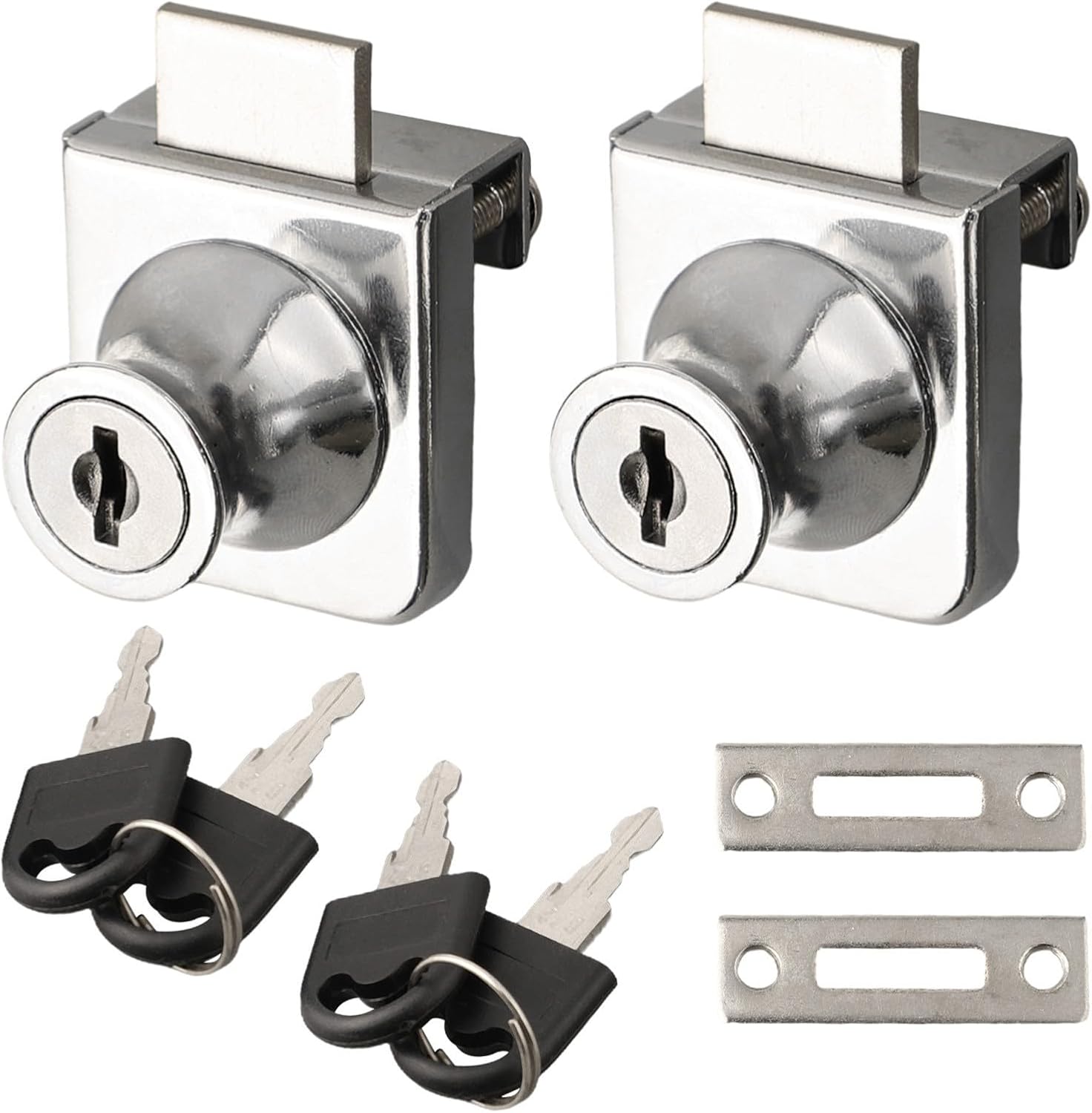 Zinc Alloy Anti Rust Glass Door Locks 2 Pack Offering Secure Solutions for Collectibles in Display Cases or Cabinets (Tongkai)
