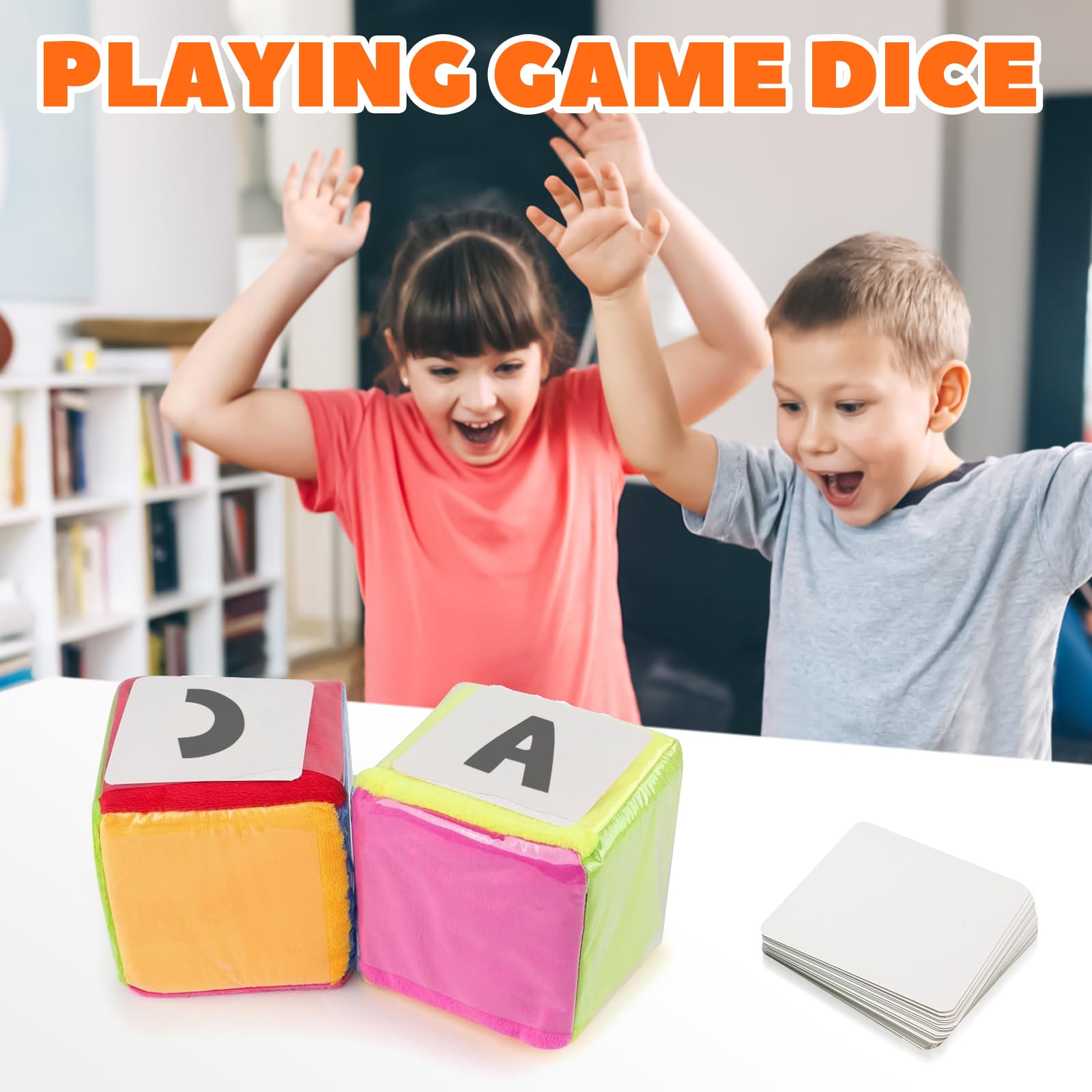 2 Pezzi Dadi Tascabili, 10 CM Cubi Con Tasche Con 50 Carte Vuote, Dadi Con Tasca Trasparente, Insegnante Cubi Di Apprendimento, Per Asilo, Scuola Materna, Apprendimento Precoce, Scuola Materna