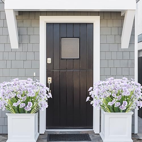 Miniatura 3 de XEOLIAN Flores artificiales, 8 paquetes de flores artificiales, resistentes a los rayos UV, artesanía original, flores falsas con hermosos patrones,