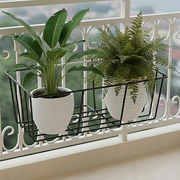 TIJIKO Metal Plant Stand, Powder Coated, Black, Stackable Design, for Indoor and Outdoor Home Garden Balcony Office Decoration