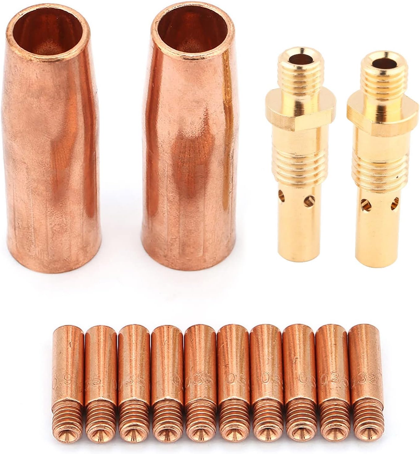 Juego de 14 Unidades de Boquilla de Pistola de Soldadura Mig, Kit de Reemplazo de Punta de Difusor, Soldador Lincoln para Pistola de Soldadura Tweco MIG