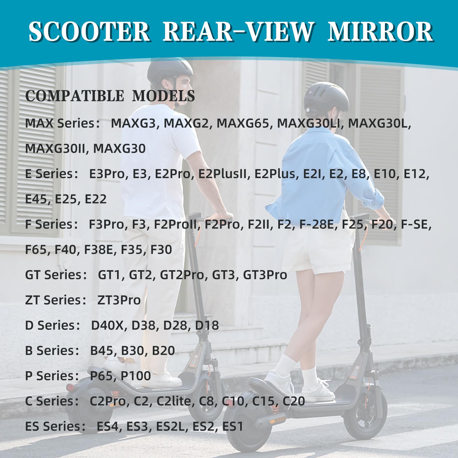 Rückspiegel für Roller Kompatibel mit Segway Ninebot ZT3 Pro F3 Pro und allen KickScooter Max G30 G2 G3 GT3 F3 E3 360°-Drehung Großwinkelspiegel Rückspiegel Elektroroller